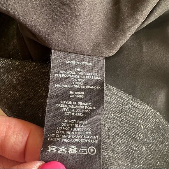 THEORY Dress Wool Blend Sleeveless Fit & Flare Speckled Gray 6 Quiet Luxury - Picture 8 of 12